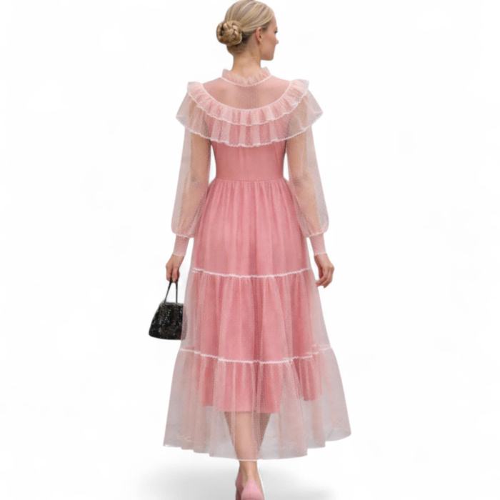 Rochie lunga din tulle cu buline pentru ocazii speciale [3]