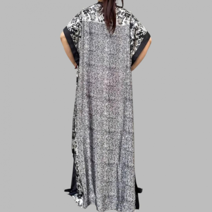 Rochie Lunga Vaporoasa din Satin cu Decolteu Barcuta [3]