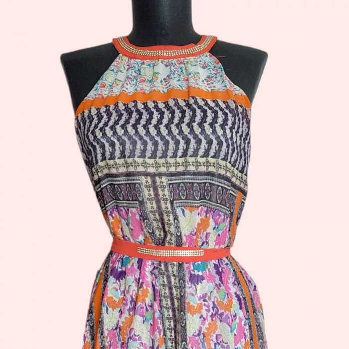 Rochie lunga voal cu strasuri [4]