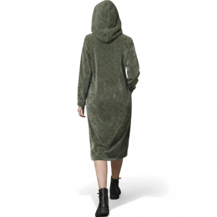 Rochie mov asimetrica   din vascoza tip hanorac pentru marime mare [3]