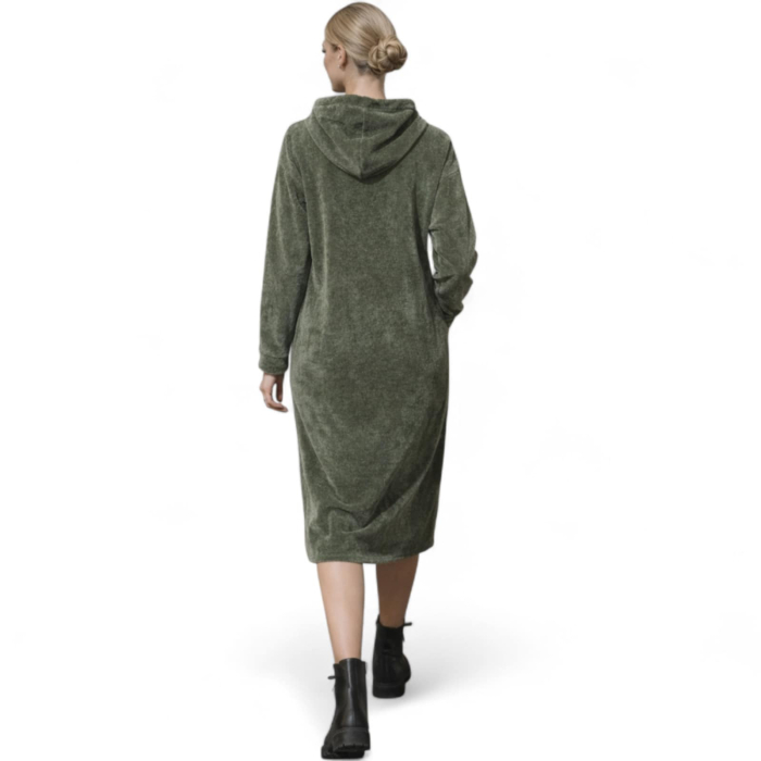 Rochie mov asimetrica   din vascoza tip hanorac pentru marime mare [2]