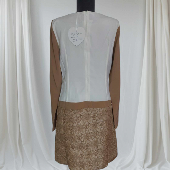 Rochie office cu maneca lunga cu fir lame [2]