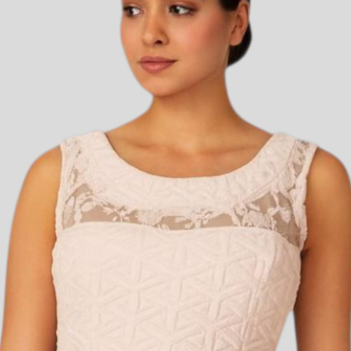 Rochie Roz Pal Usor cu Dantela la Piept si Spate [3]