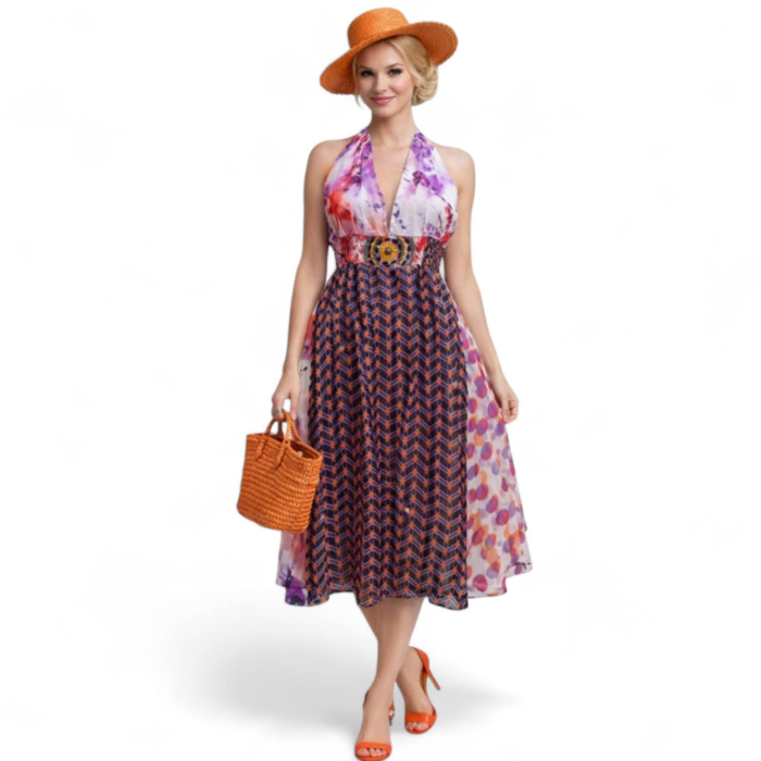 Rochie Scurta din Voal cu Spatele gol si Margele la Bust [2]