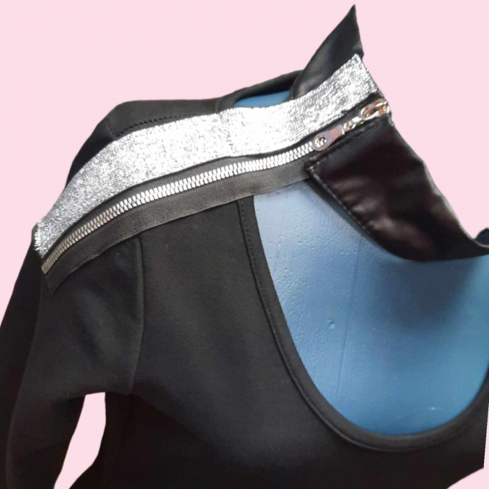 Rochie asimetrica din  bumbac si scai [2]