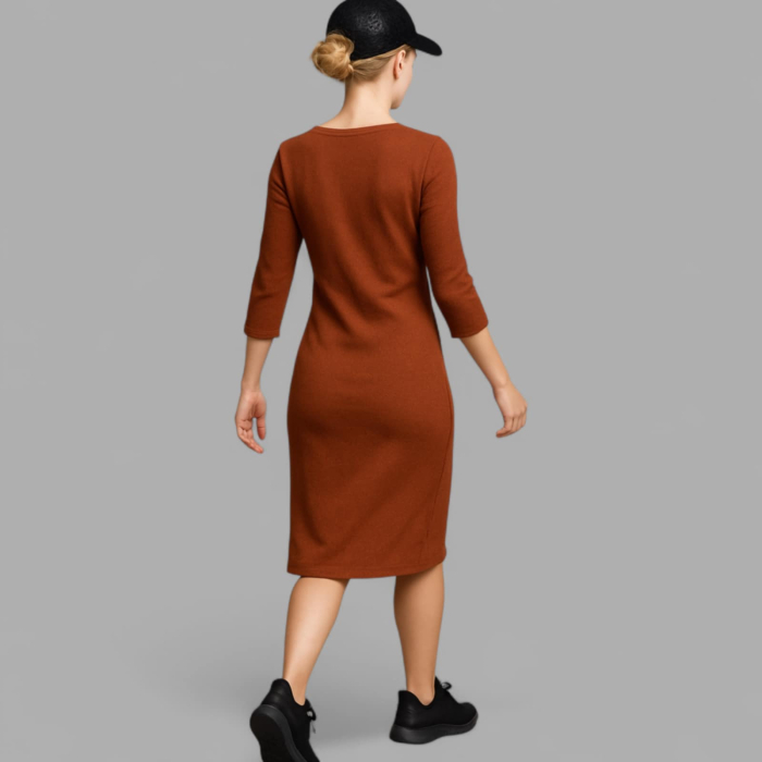 Rochita cu decolteu in V si  desen pisica sclipici neagra [2]