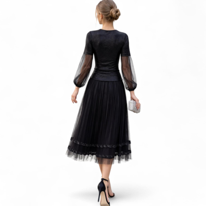 Rochita plisata cu voal [2]