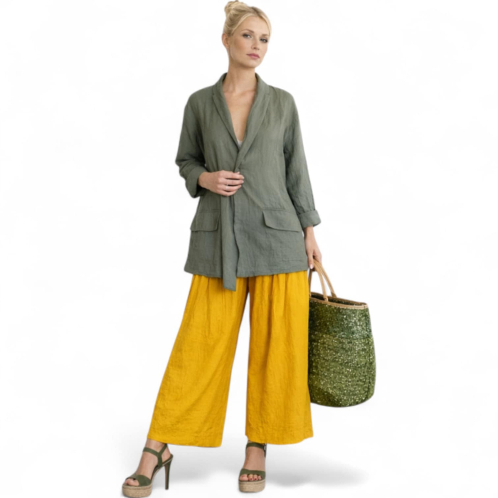 Sacou din In Verde Kaki fara Sistem de Inchidere [2]