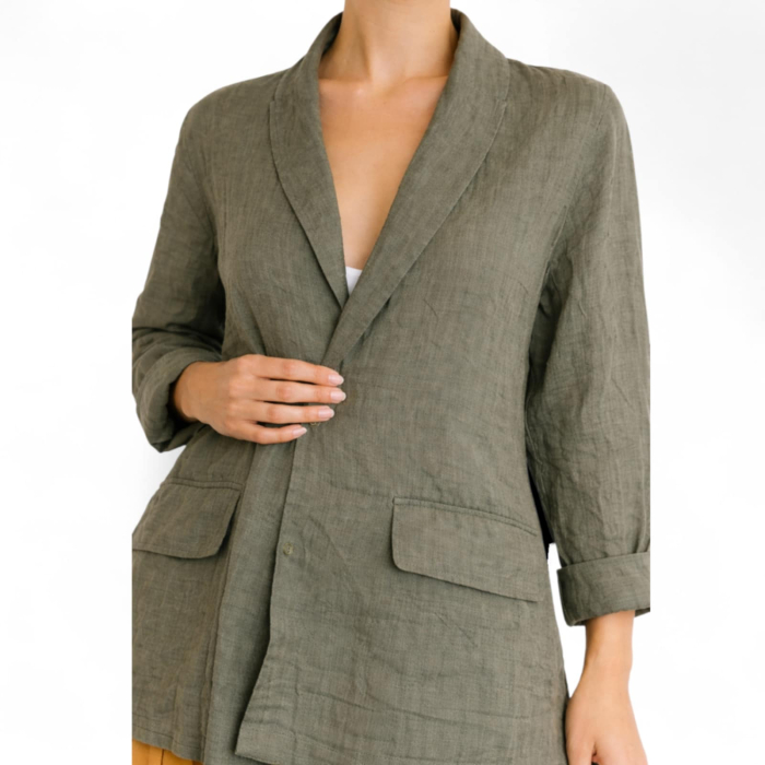 Sacou din In Verde Kaki fara Sistem de Inchidere [3]