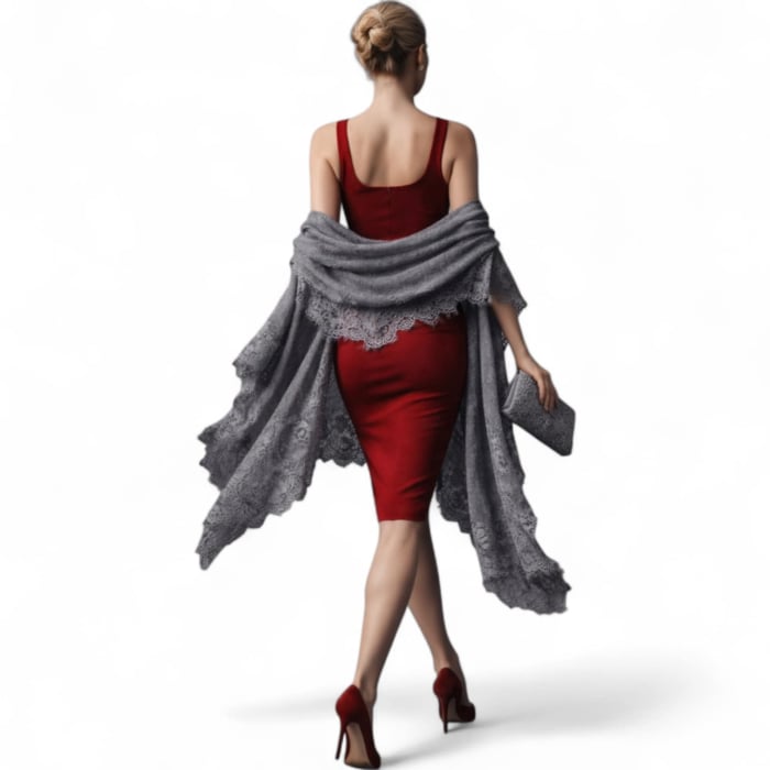 Sal elegant generos pentru sezon rece cu dantela pe margini [5]