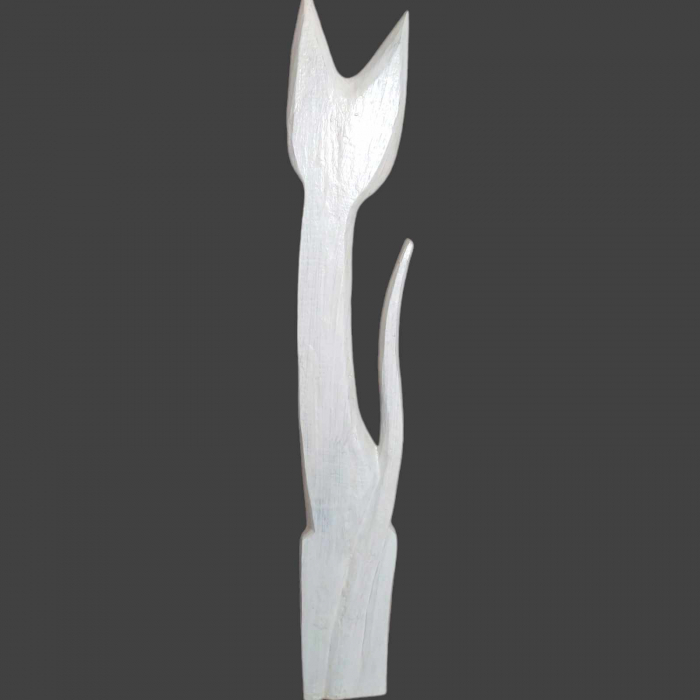 statueta pisica spectaculoasa din lemn scluptata si pictata manual [3]
