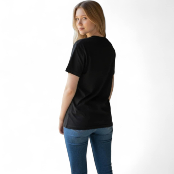 tricou negru cu insertie doua pisici din stofa fina cu strasuri [3]