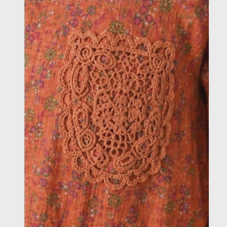 Rochie din vascoza croi larg si buzunar macrame si imprimiu floral [2]