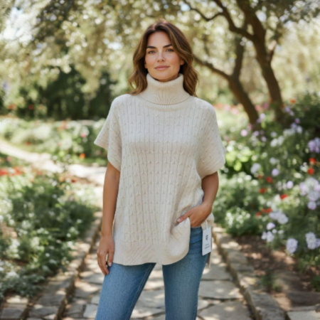 Geci /Veste - Bluza tricotata tip vesta pe gat pentru sezon rece