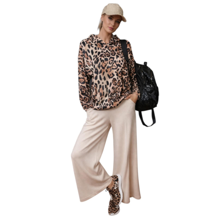 Hanorac dama cu imprimeu animal print croi lejer [3]