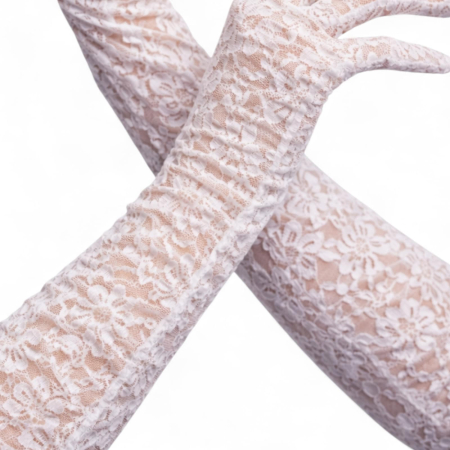 Manusi elegante din dantela alba usor elastice [1]