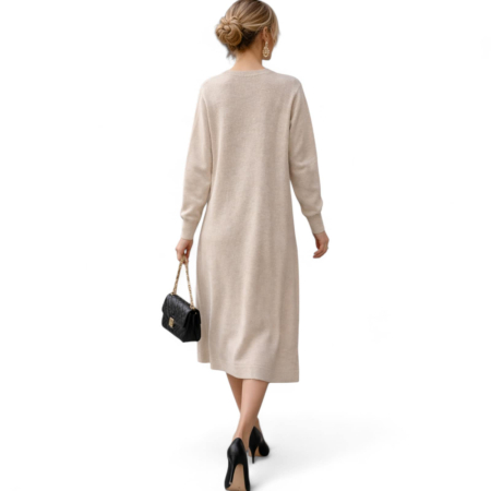 Rochie  eleganta din tricot cu broderie din  paiete aurii la poale [1]