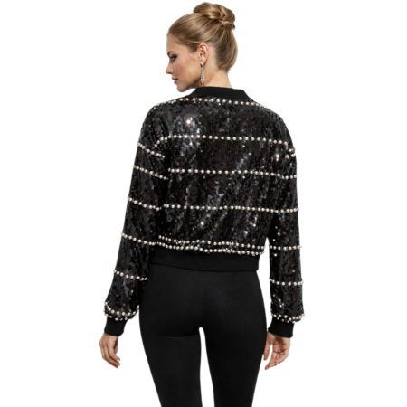 Jacheta din paiete negru si aplicatii argintii [1]