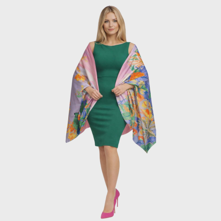 Esarfe/Saluri - Esarfa din matase generoasa in culori deschise