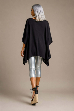 Bluza neagra  din bumbac cu imprimeu catel  tip fluture [1]