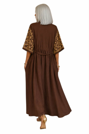 Rochie din vascoza cu model din fir lame auriu [2]
