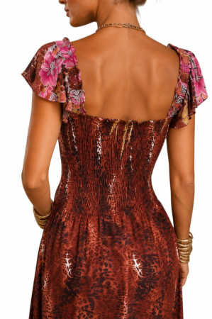 Rochie lunga din lycra cu plasa  elastica la bust [1]