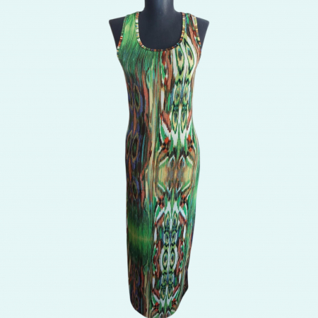 Rochii lycra & poliester & voal - Rochie Lunga din Lycra cu Decolteu Adanc pe Spate