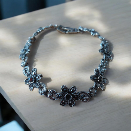 Bratari - bratara-din-metal-gablont-cu-pietre-marcasite-argintii