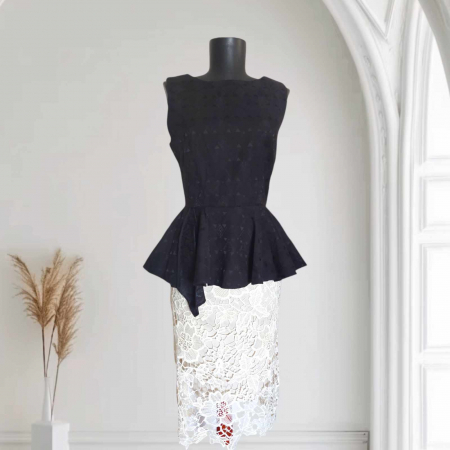 Fuste macrame & dantela - Fusta lunga pentru vara cu imprimeu floral si elastic in talie Magazin Chestii