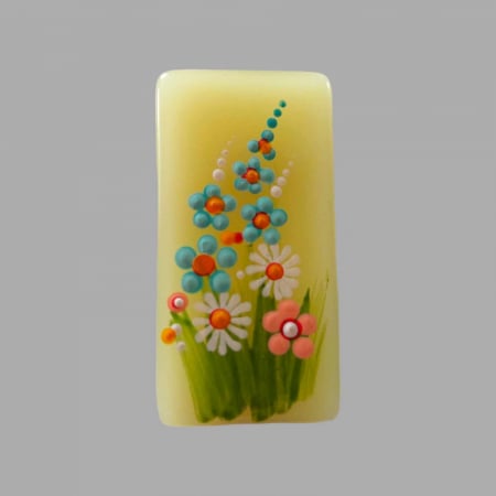 Brose - brosa din plastic cu flori pictate manual