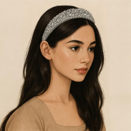 Bentite - Bentita din Pietre Tip Cristal Argintii pe Suport Tare