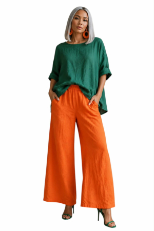 Bluze in - Bluza verde din in cu inchidere pe partea din spate