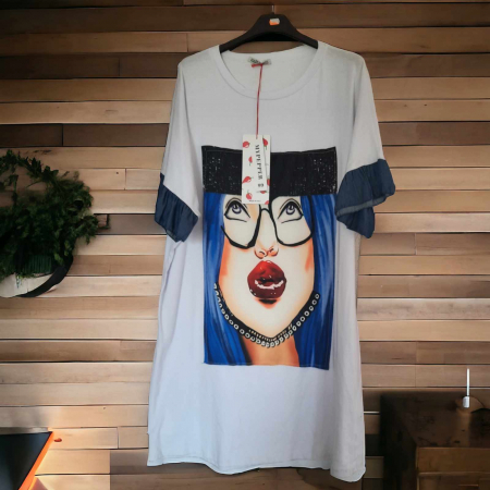 rochie din bumbac cu imprimeu fata [2]