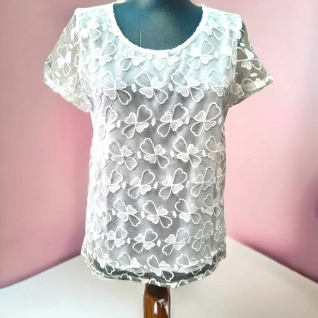 Bluze voal/ poliester - bluza din voal cu trandafiri