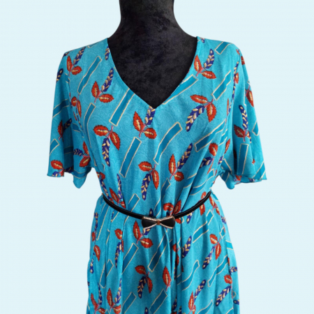 Rochie asimetrica din matase indiana cu maneca scurta [1]