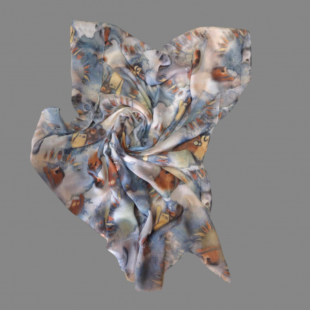 esrfa din matase si vascoza cu desene pisici [0]