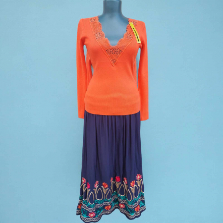 Bluze tricot - Bluza pentru Primavara cu Dantela la Decolteu