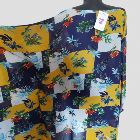 Bluza Larga din Voal Tip Poncho cu Imprimeu Floral [1]