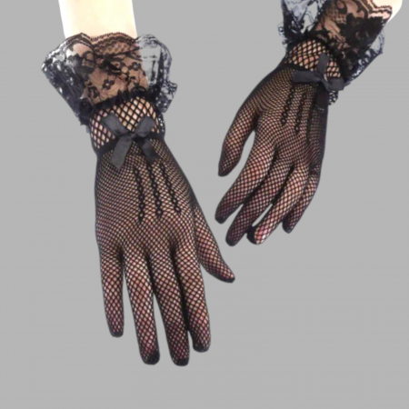 Accesorii - manusi-elegante-negre-din-plasa-cu-dantela-la-incheietura
