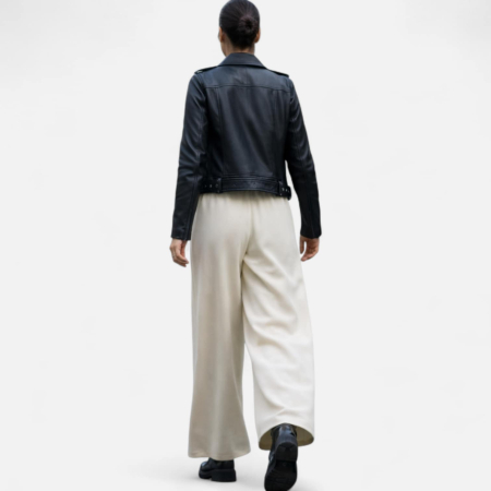 Pantaloni tricot crem cu talie reglabila si croi larg [1]