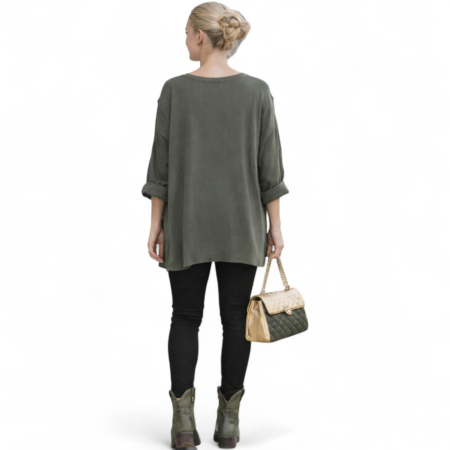 Bluza din bumbac cu desen fluturi aurii pentru marime mare [1]