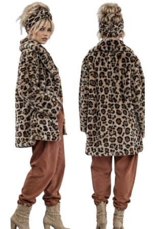 Cardigane/Blazere/Paltoane - Geaca sezon rece imprimeu animal print si buzunare