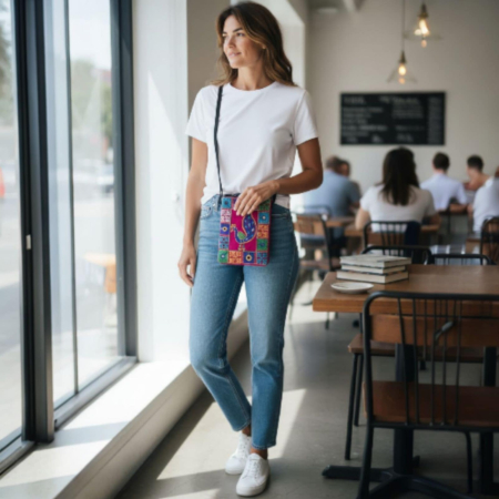 Genti sezon cald - Gentuta din material textil si paun brodat