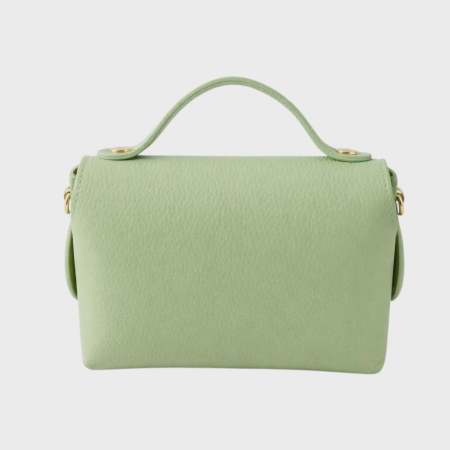 Geanta din piele naturala vernil cu lant de umar auriu din zale [2]