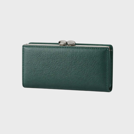 Portofele piele naturala - Portofel dama  verde  din piele naturala