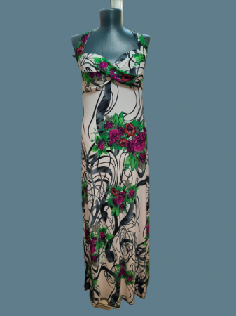 Rochii lycra & poliester & voal - Rochie lunga lycra imprimeu flori