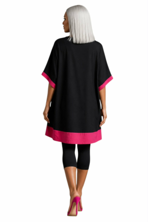 Bluza din bumbac pentru marime mare cu imprimeu colorat si pietre argintii [1]