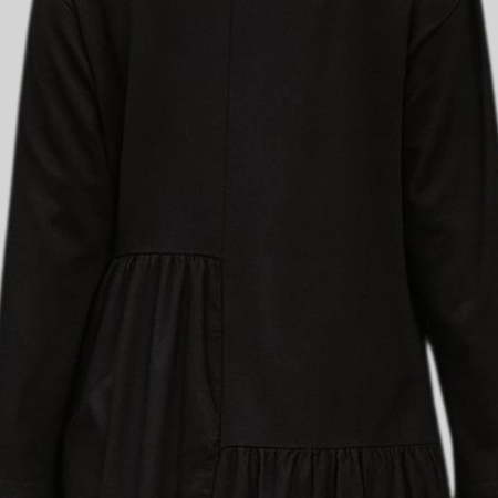 Rochie Eleganta Neagra din Bumbac si Dantela cu Flori si Paiete [4]