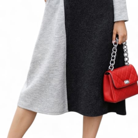 Rochie pentru iarna  din acrylic  in doua culori cu maneca lunga [1]