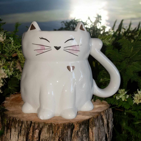 Cani /Cescute pisica/ Seturi - cana-xxl-din-ceramica-in-forma-de-pisica